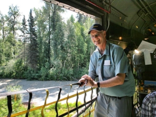Hanging out in the baggage car.