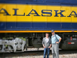 Son David and I pose for the camera.