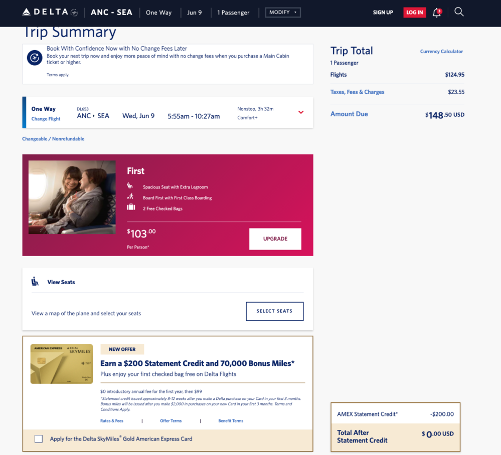 Delta Air trip report AnchorageSeattle Alaska Travelgram